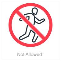 Not Allowed and stop icon concept vector