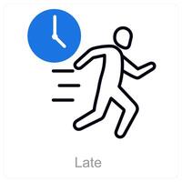 Late and deadline icon concept vector