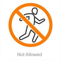 Not Allowed and stop icon concept vector