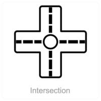 Intersection and cross icon concept vector
