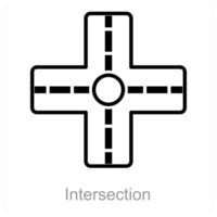 Intersection and cross icon concept vector