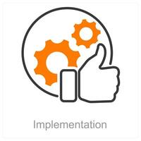 Implementation and action icon concept vector