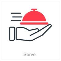 Serve and dish icon concept vector