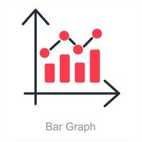 bar grafico y crecimiento icono concepto vector