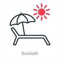 Sunbath and beach icon concept vector