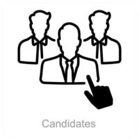 candidatos y habilidades icono concepto vector