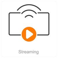 Streaming and play icon concept vector
