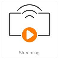 transmisión y jugar icono concepto vector