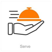 Serve and dish icon concept vector