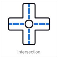Intersection and cross icon concept vector