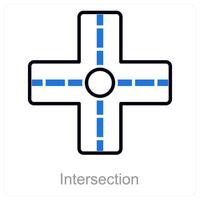 Intersection and cross icon concept vector