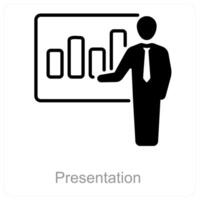 presentación y reunión icono concepto vector