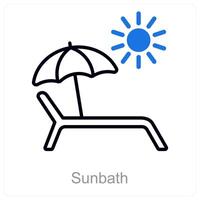 Sunbath and beach icon concept vector
