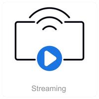 Streaming and play icon concept vector