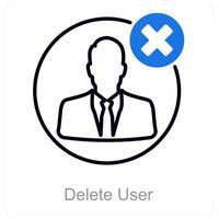 Delete User and remove icon concept vector