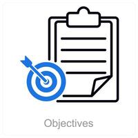 Objectives and target icon concept vector