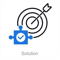 Solution and aim icon concept vector