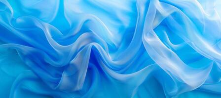 Tranquil blue silk waves gentle flowing textile creates peaceful abstract backdrop photo