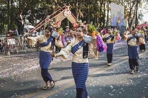 Chiang Mai, Thailand - February 04, 2023  Flower floats and parades The 46th Annual Flower Festival 2023 in Chiang Mai, Thailand photo