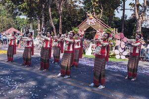 Chiang Mai, Thailand - February 04, 2023  Flower floats and parades The 46th Annual Flower Festival 2023 in Chiang Mai, Thailand photo