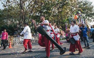 Chiang Mai, Thailand - February 04, 2023  Flower floats and parades The 46th Annual Flower Festival 2023 in Chiang Mai, Thailand photo