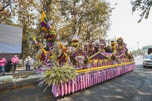 Chiang Mai, Thailand - February 04, 2023  Flower floats and parades The 46th Annual Flower Festival 2023 in Chiang Mai, Thailand photo