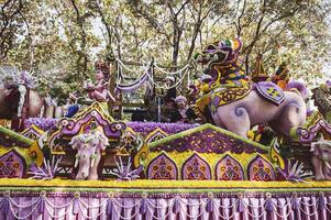 Chiang Mai, Thailand - February 04, 2023  Flower floats and parades The 46th Annual Flower Festival 2023 in Chiang Mai, Thailand photo