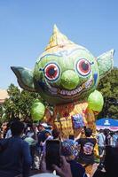 Lamphun, Thailand - November 08, 2022 Fancy Paper Lantern Releasing Contest is held annually in Lamphun Province during Thailand's Loy Krathong Festival. photo