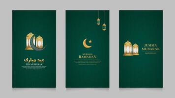 Islamic Arabic Realistic Social Media Stories Collection Template vector