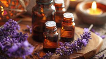 un calmante aromaterapia masaje utilizando puro esencial aceites a mejorar relajación foto