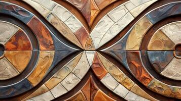 un imagen de un loseta con un geométrico alivio diseño exhibiendo el artistas capacidad a crear ambos intrincado y resumen patrones con esta técnica. foto