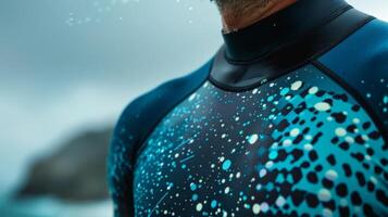 A versatile formfitting rashguard with UV protection and antimicrobial properties ideal for surfing swimming or any water sport photo