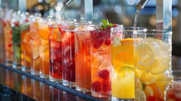 A nonalcoholic drink station offering refreshing options for all ages photo