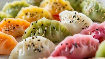 A colorful and flavorful array of tropical inspired dumplings steamed to perfection photo