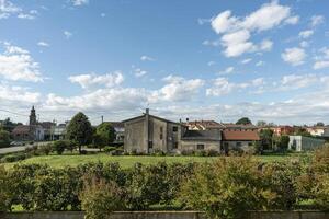 Countryside village sunny landscape photo