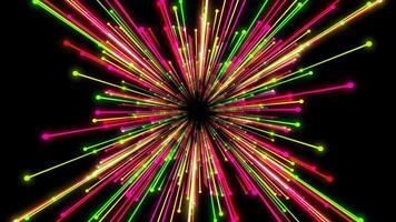 Abstract background speed of light glowing lines, laser rays and falling stars energy beam lines video