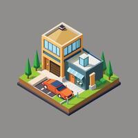 View of 3d house model vector