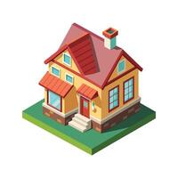 View of 3d house model vector