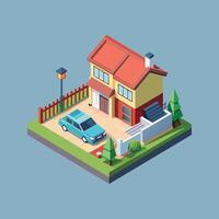 View of 3d house model vector