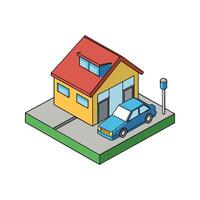 View of 3d house model vector