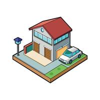 View of 3d house model vector