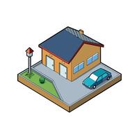 View of 3d house model vector