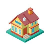 View of 3d house model vector