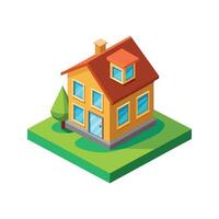 View of 3d house model vector