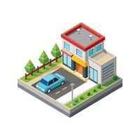 View of 3d house model vector