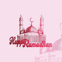 design sketch Ramadan background vector