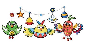 Vibrant Avian Decor Explore Our Colorful and Funky Bird Decoration Shapes Collection vector