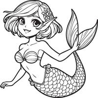 sirena bosquejo ilustración. vector