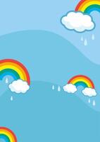 abstract background with rainbow and cloud vector