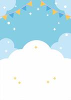 Abstract background with cloud and star on the sky vector